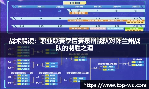 战术解读：职业联赛季后赛泉州战队对阵兰州战队的制胜之道